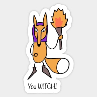 Angry Peasant Medieval Fox Sticker